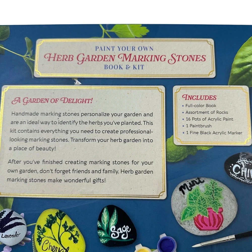 Mud Puddle Paint‎ Your Own Herb Garden Marking Stones Book & Kit DIY Painting